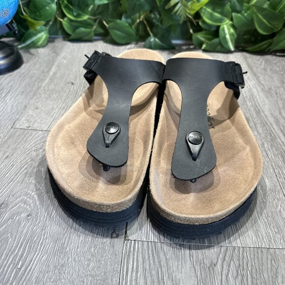 papillio by birkenstock platform sandals 8 - 8.5 gizeh vegan summer Black 39 - Picture 3 of 7